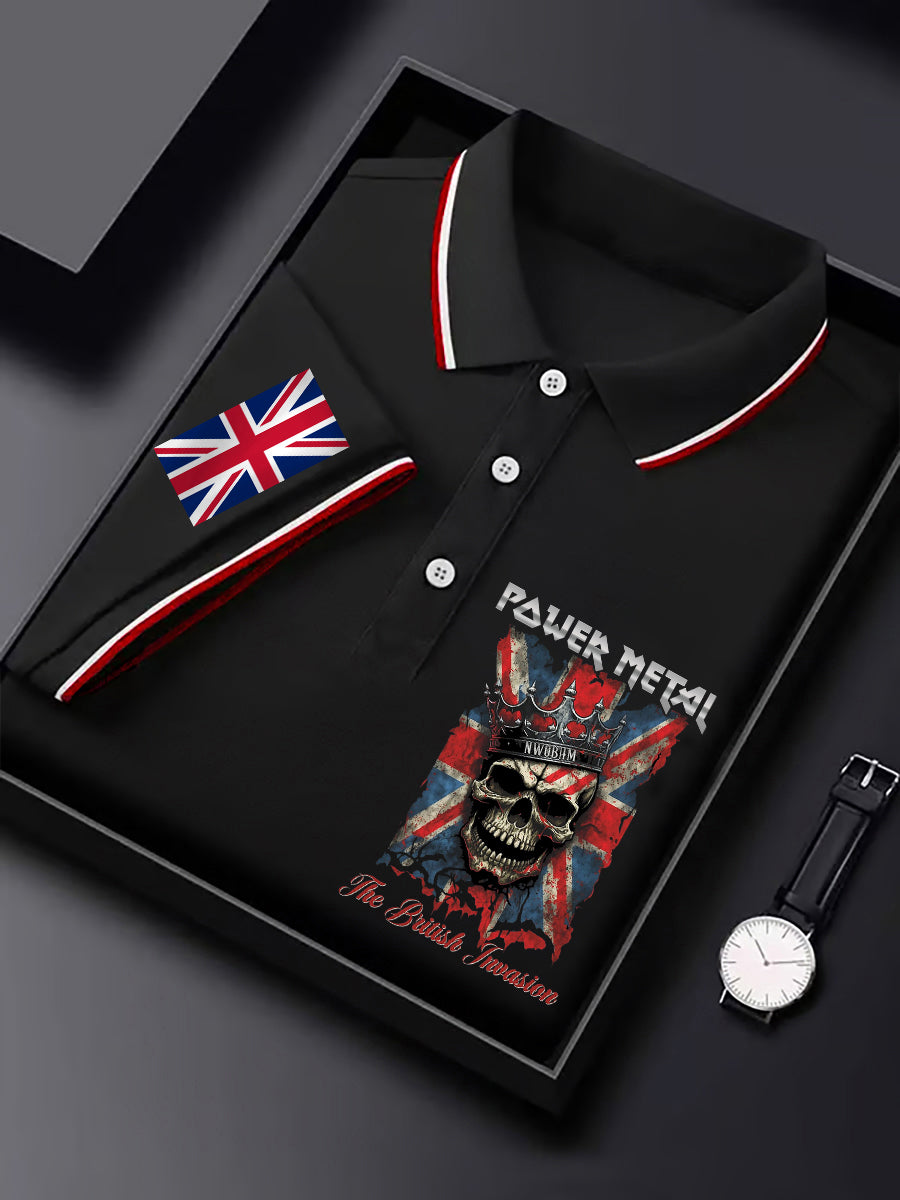 Men's British Flag Skull Short Sleeve Top vetvanguards