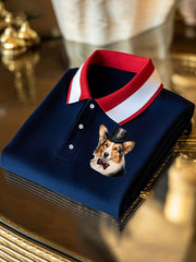 Men's Vintage England Flag Dog Casual Shirt vetvanguards