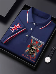 Men's British Flag Skull Short Sleeve Top vetvanguards