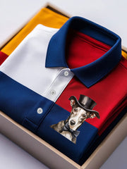 Men's Vintage England Flag Dog Casual Shirt vetvanguards