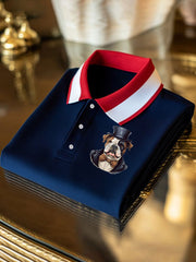 Men's Vintage England Flag Dog Casual Shirt vetvanguards