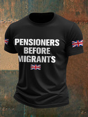 Men's UK Immigration Veterans Before Refugees Printed T-shirt vetvanguards