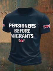 Men's UK Immigration Veterans Before Refugees Printed T-shirt vetvanguards