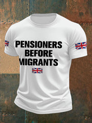 Men's UK Immigration Veterans Before Refugees Printed T-shirt vetvanguards