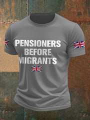 Men's UK Immigration Veterans Before Refugees Printed T-shirt vetvanguards