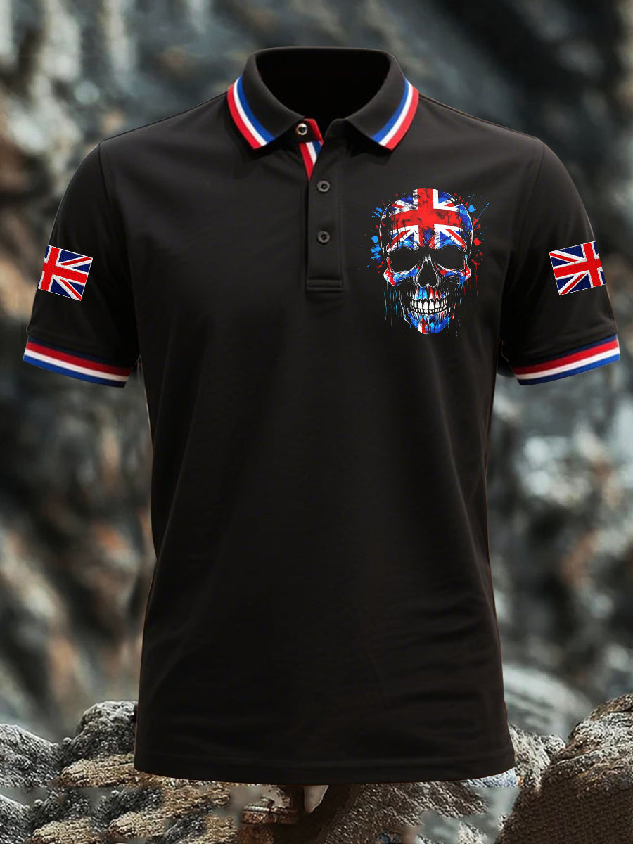 Men's British Skull Flag Short Sleeve Shirt vetvanguards