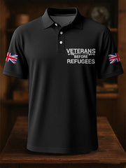 Men's UK Immigration Veterans Before Refugees Printed Casual Tops vetvanguards