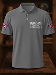 Men's UK Immigration Veterans Before Refugees Printed Casual Tops vetvanguards