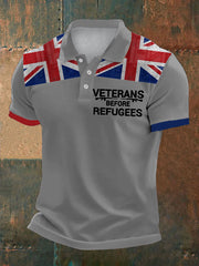 Men's UK Immigration Veterans Before Refugees Printed Casual Tops vetvanguards