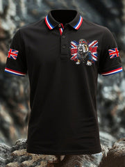 Men's English Bulldog Army Officer Short Sleeve Shirt vetvanguards