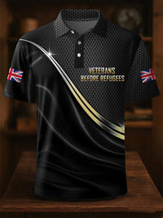 Men's UK Immigration Veterans Before Refugees Printed Casual Tops vetvanguards
