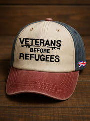 Unisex UK Immigration Veterans Before Refugees Printed Hat vetvanguards