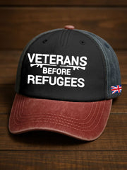 Unisex UK Immigration Veterans Before Refugees Printed Hat vetvanguards