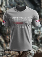 Men's UK Flag Immigration Veterans Before Refugees Printed T-shirt vetvanguards