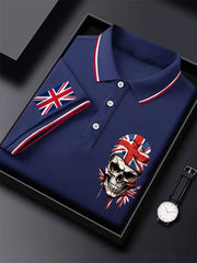 Men's British Flag Skull Short Sleeve Top vetvanguards