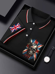 Men's British Flag Skull Short Sleeve Top vetvanguards