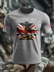 Men's UK Flag Immigration Veterans Before Refugees Printed T-shirt vetvanguards