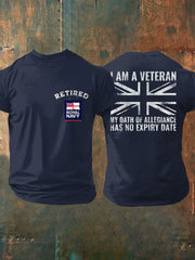 Men's Retired Navy Veteran Printed T-shirt vetvanguards