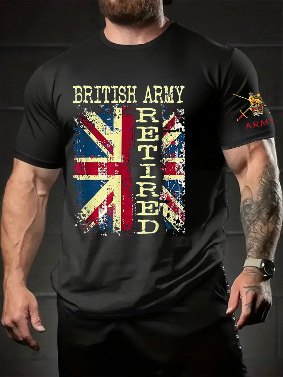 Men's British Veteran Retired Printed T-shirt vetvanguards