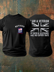 Men's Retired Navy Veteran Printed T-shirt vetvanguards