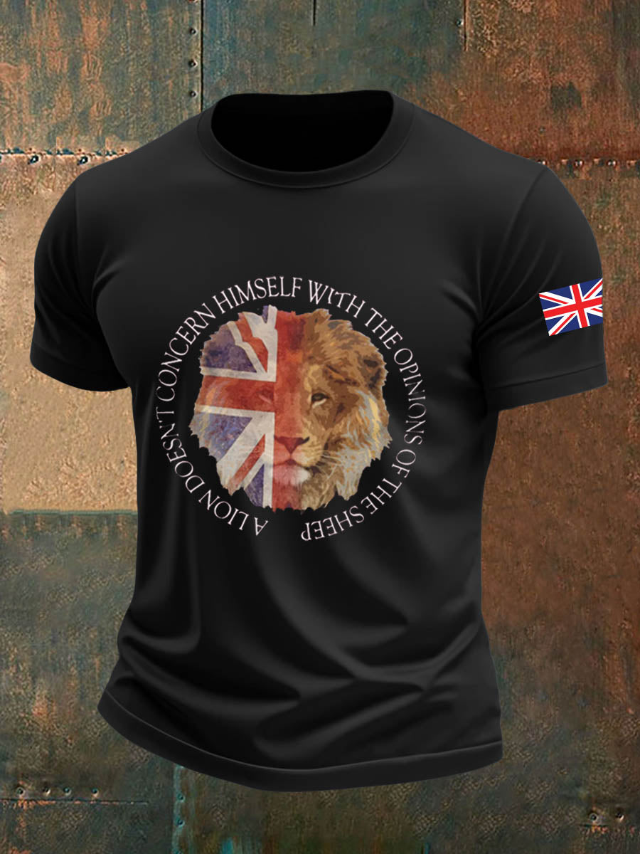 Men's British Veteran Imitation Cotton Short-Sleeved Printed T-shirt vetvanguards