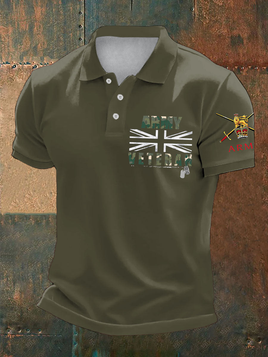 Men's British Veteran Printed Casual Tops vetvanguards