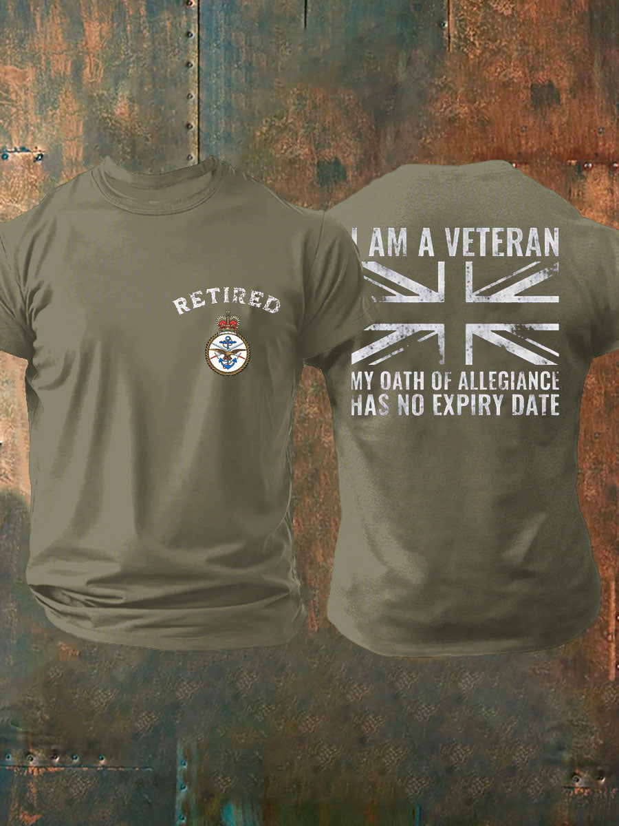 Men's Retired UK Veteran Printed T-shirt vetvanguards