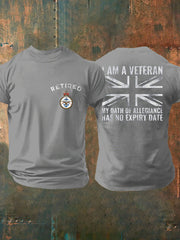 Men's Retired UK Veteran Printed T-shirt vetvanguards