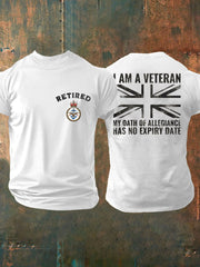 Men's Retired UK Veteran Printed T-shirt vetvanguards