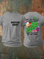 Men's British Veteran Imitation Cotton Short-Sleeved Printed T-shirt vetvanguards