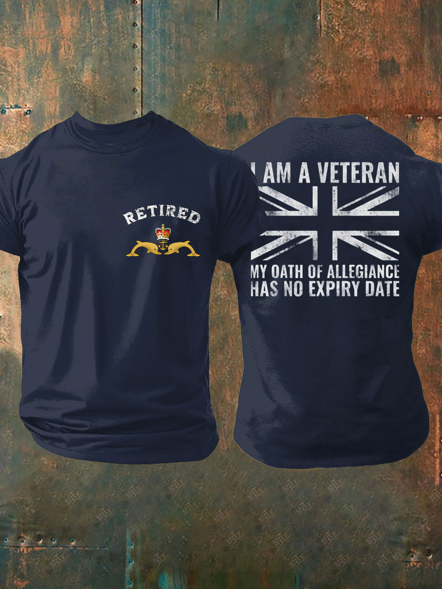 Men's Retired Submarine Veteran Printed T-shirt vetvanguards