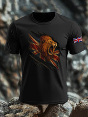 Men's British Lion Imitation Cotton Short-Sleeved Printed T-shirt vetvanguards