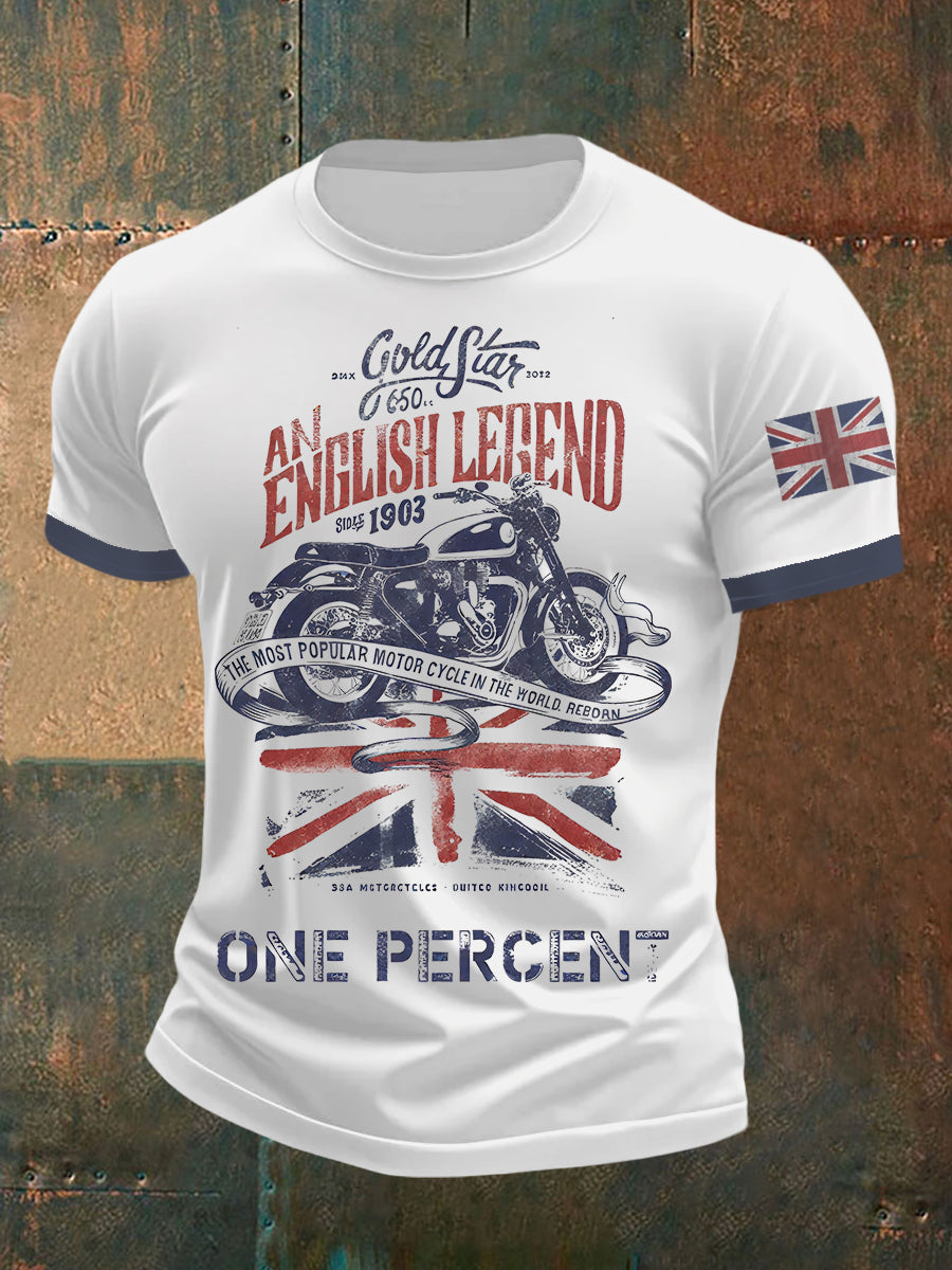 Men's Vintage British Legend Motorcycle Classic Biker T-Shirt vetvanguards