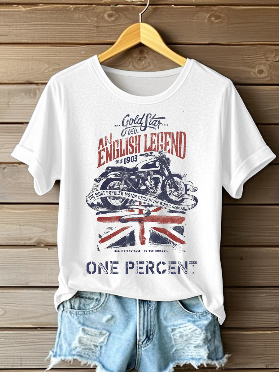 Women's Vintage British Legend Motorcycle Classic Biker T-Shirt vetvanguards