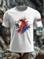 Men's British Lion Imitation Cotton Short-Sleeved Printed T-shirt vetvanguards