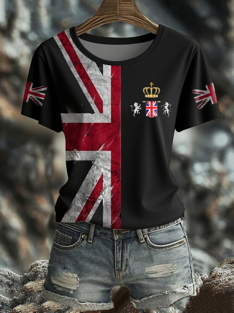 Women's UK Flag Pride Printed T-Shirt vetvanguards
