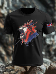 Men's British Lion Imitation Cotton Short-Sleeved Printed T-shirt vetvanguards
