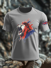 Men's British Lion Imitation Cotton Short-Sleeved Printed T-shirt vetvanguards