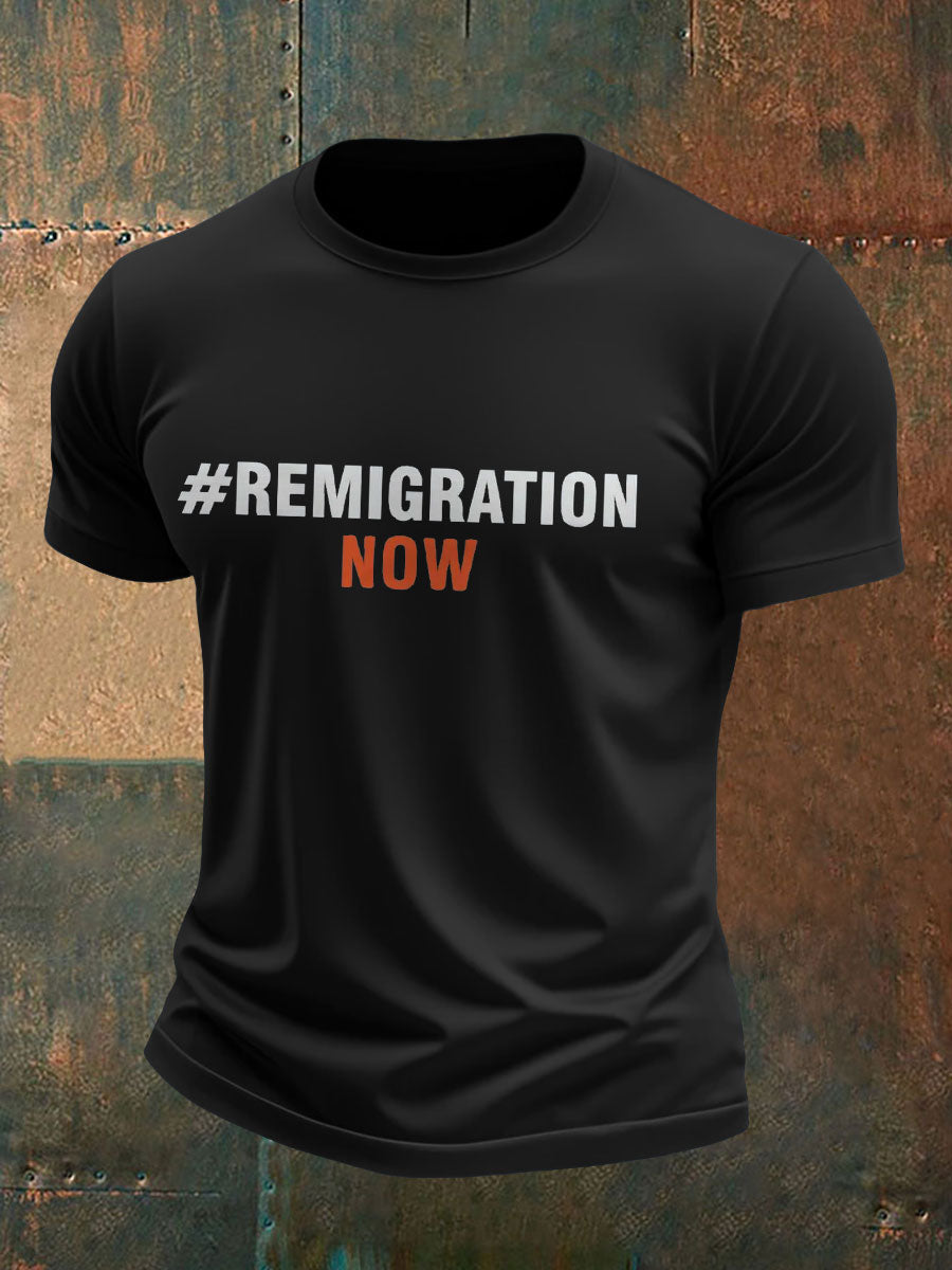 Men's Immigration Remigration Printed T-shirt vetvanguards