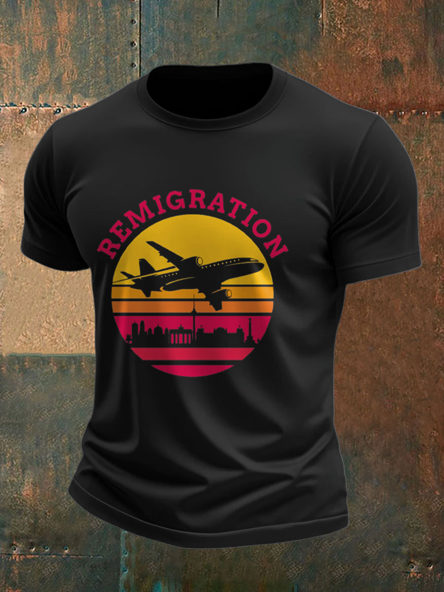 Men's Immigration Remigration Printed T-shirt vetvanguards