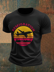 Men's Immigration Remigration Printed T-shirt vetvanguards