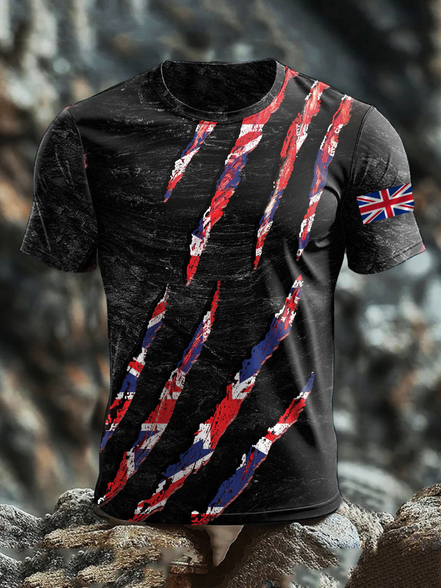 Men's Britsh Imitation Cotton Short-Sleeved Printed T-shirt vetvanguards
