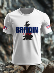 Men's UK Flag Immigration Britain First Printed T-shirt vetvanguards
