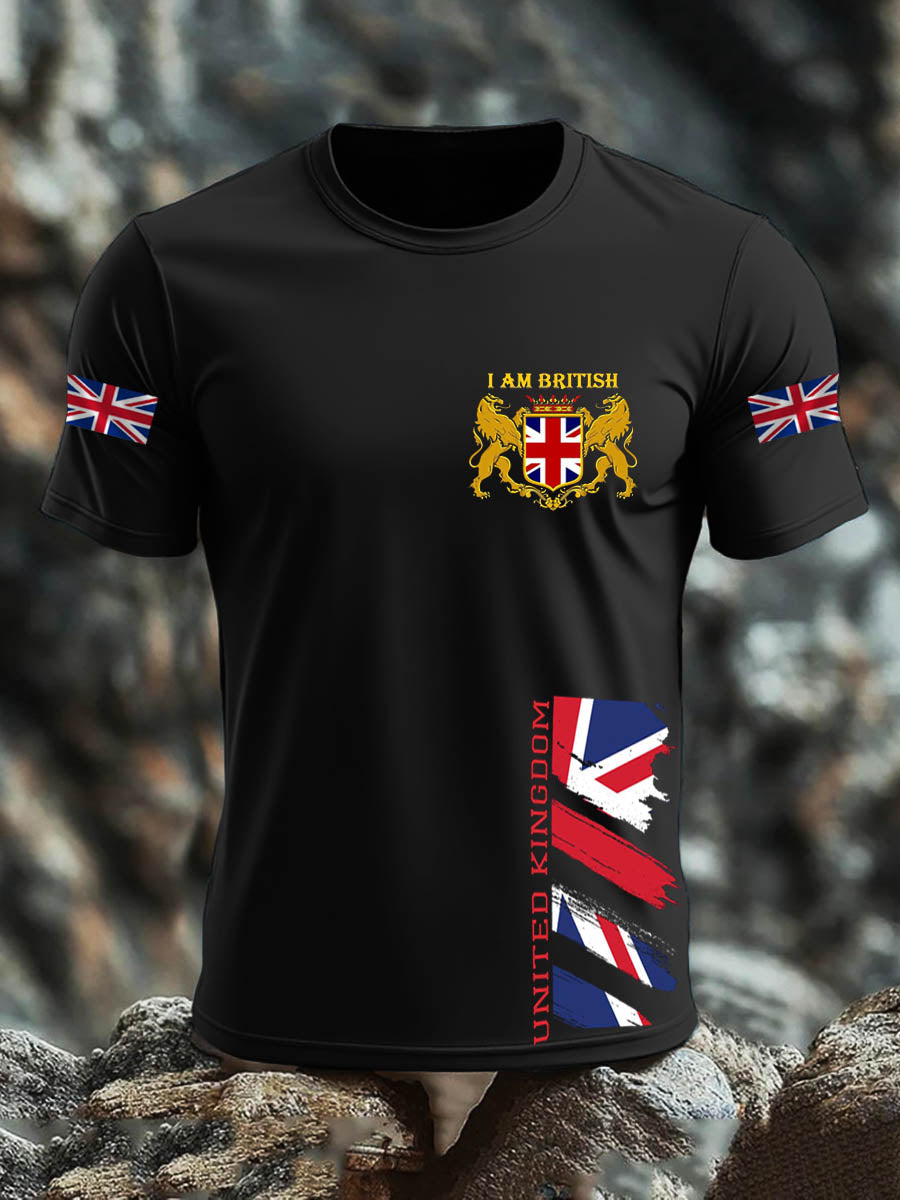 Men's Britsh Imitation Cotton Short-Sleeved Printed T-shirt vetvanguards
