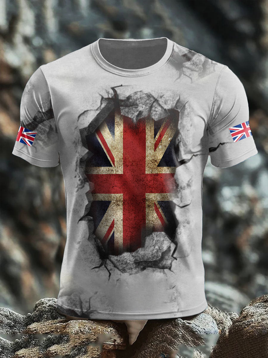 Men's UK Flag Pride Lion Printed T-shirt vetvanguards