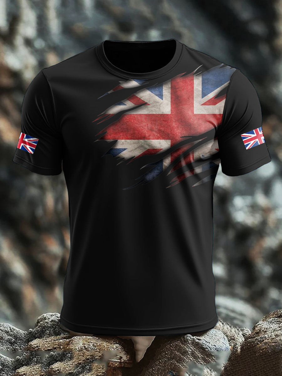 Men's UK Flag Pride Printed T-shirt vetvanguards