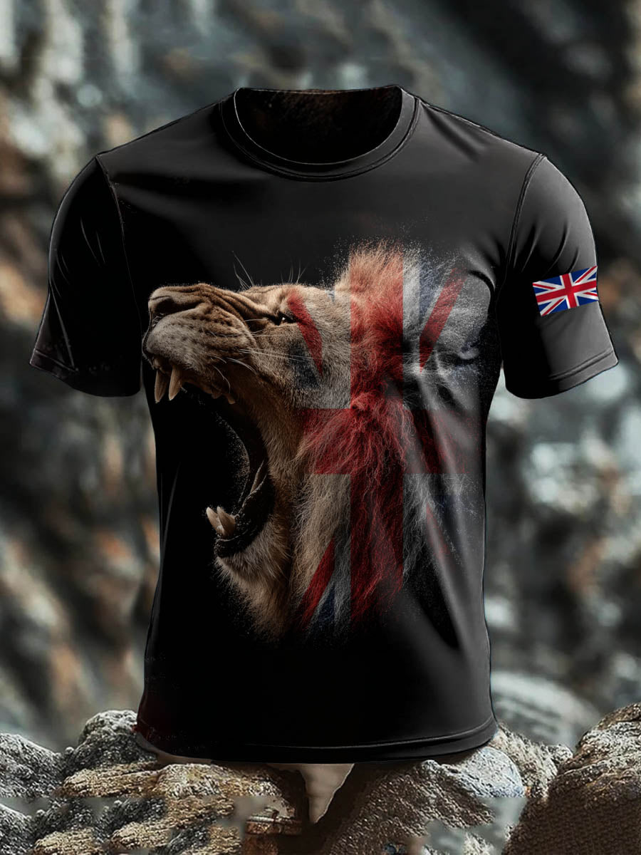 Men's Britsh Imitation Cotton Short-Sleeved Printed T-shirt vetvanguards