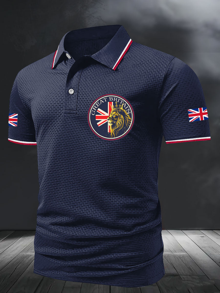 Men's UK Flag Pride Lion Printed Casual Tops vetvanguards
