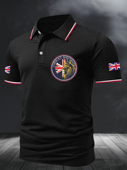 Men's UK Flag Pride Lion Printed Casual Tops vetvanguards