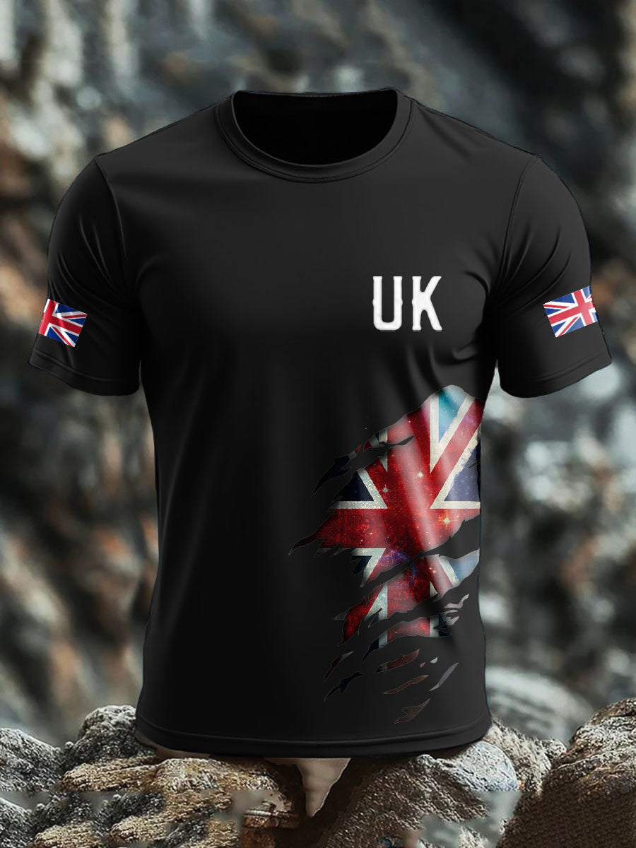 Men's UK Flag Pride Printed T-shirt vetvanguards